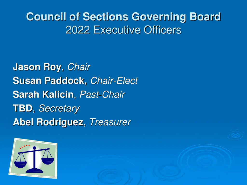 council of sections governing board 2022