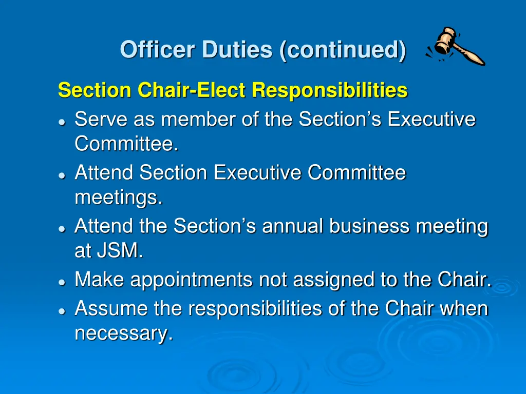 officer duties continued