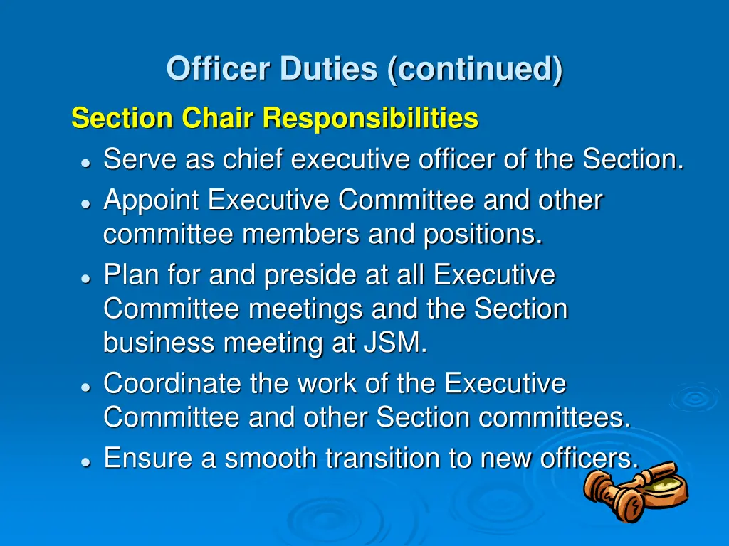 officer duties continued section chair