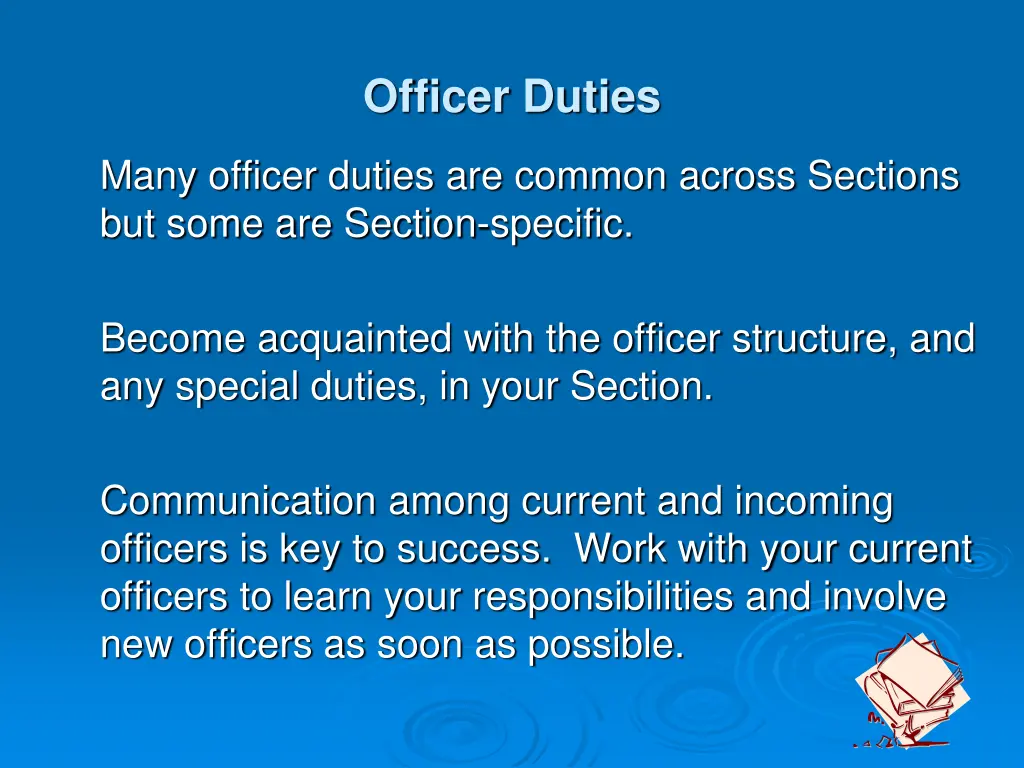 officer duties