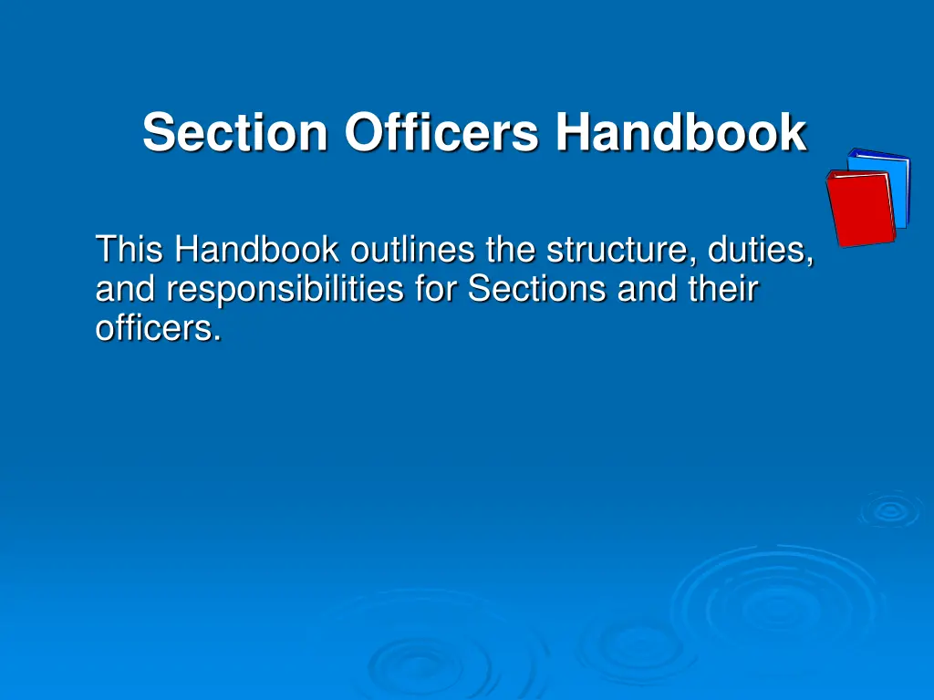 section officers handbook
