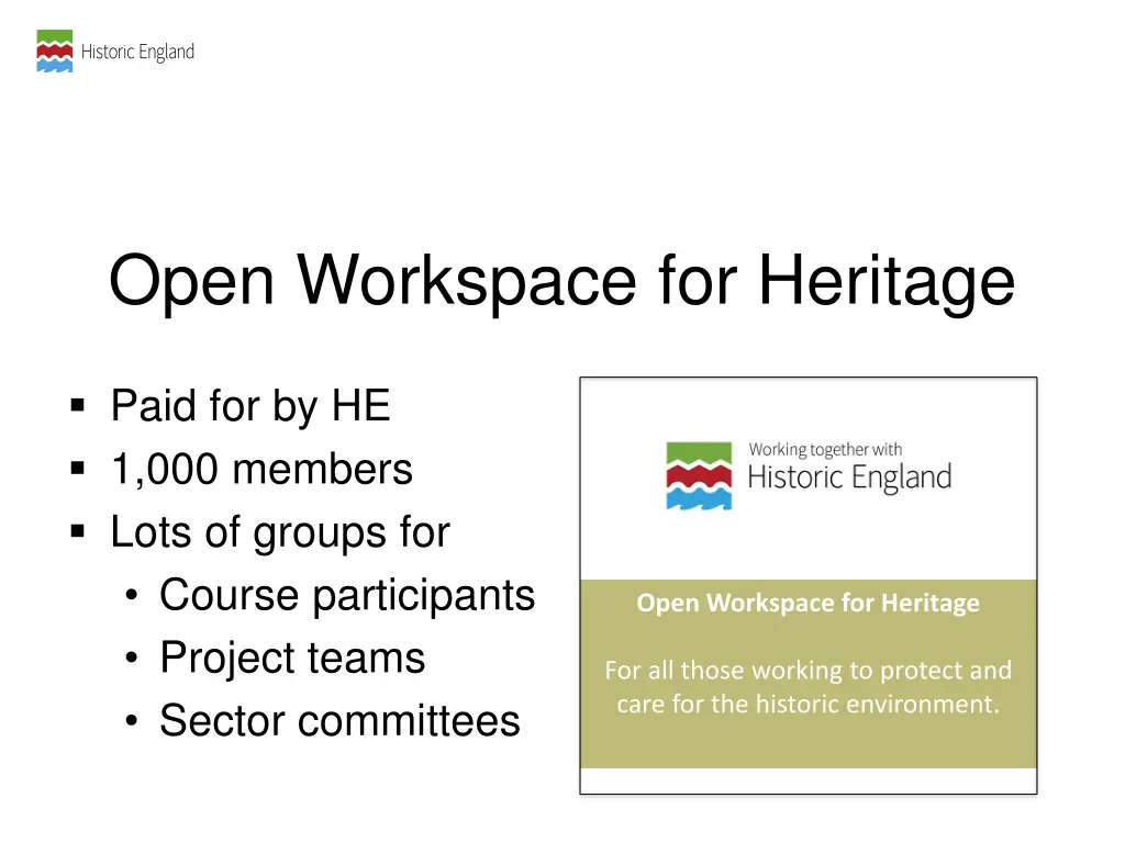 open workspace for heritage