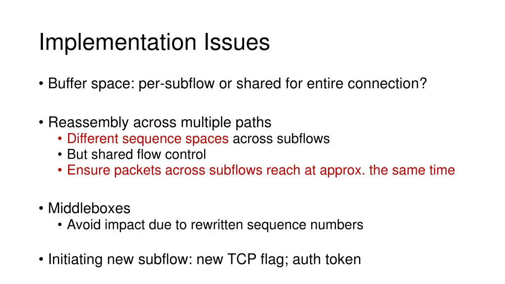 implementation issues