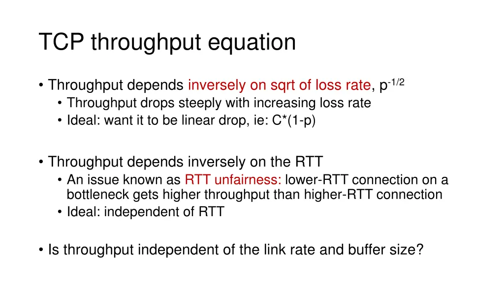 tcp throughput equation
