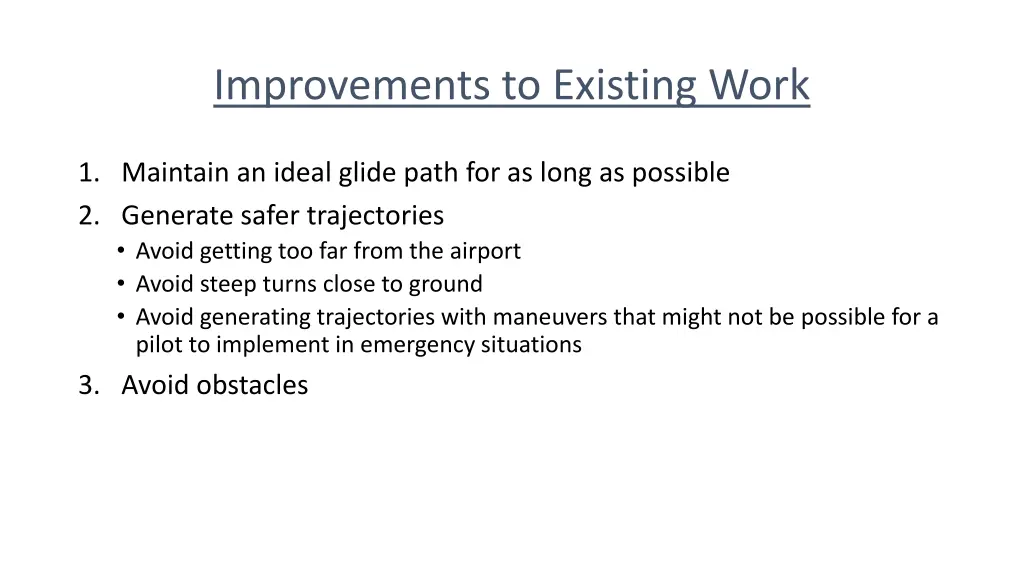 improvements to existing work