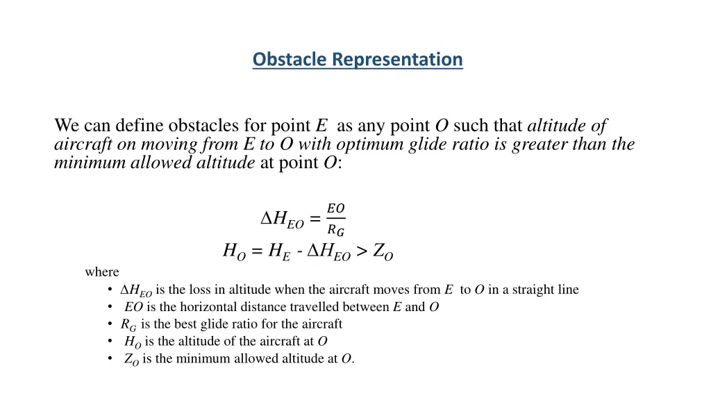 obstacle representation