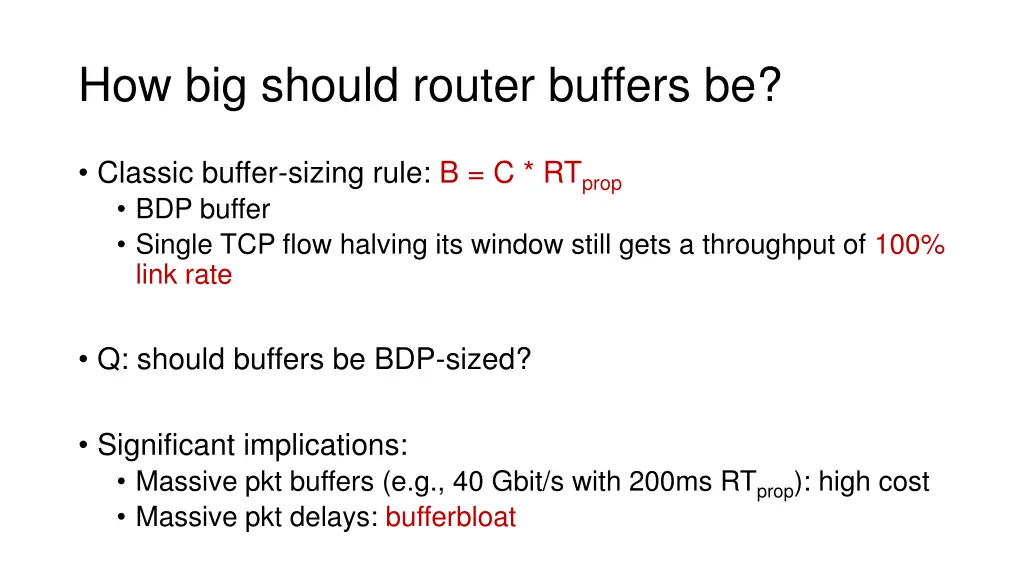 how big should router buffers be