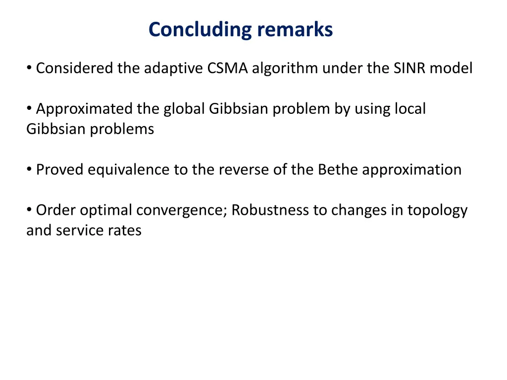 concluding remarks