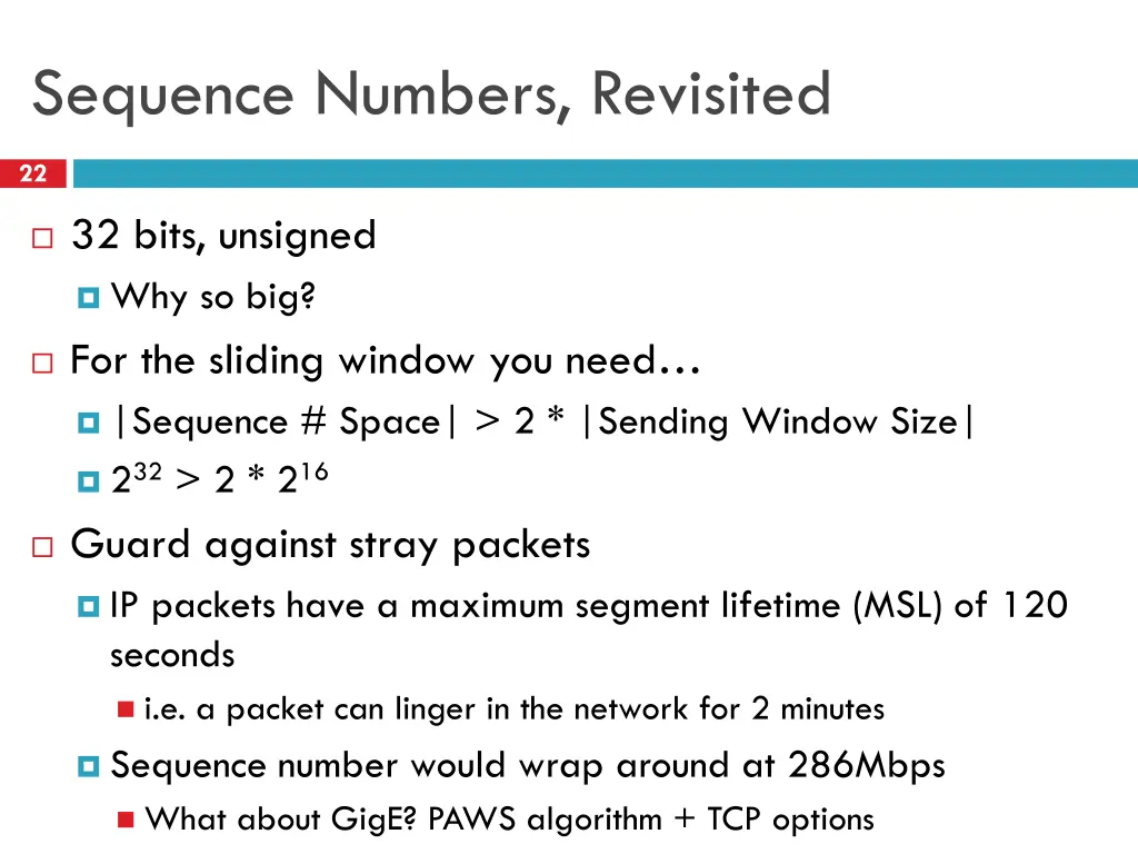 sequence numbers revisited