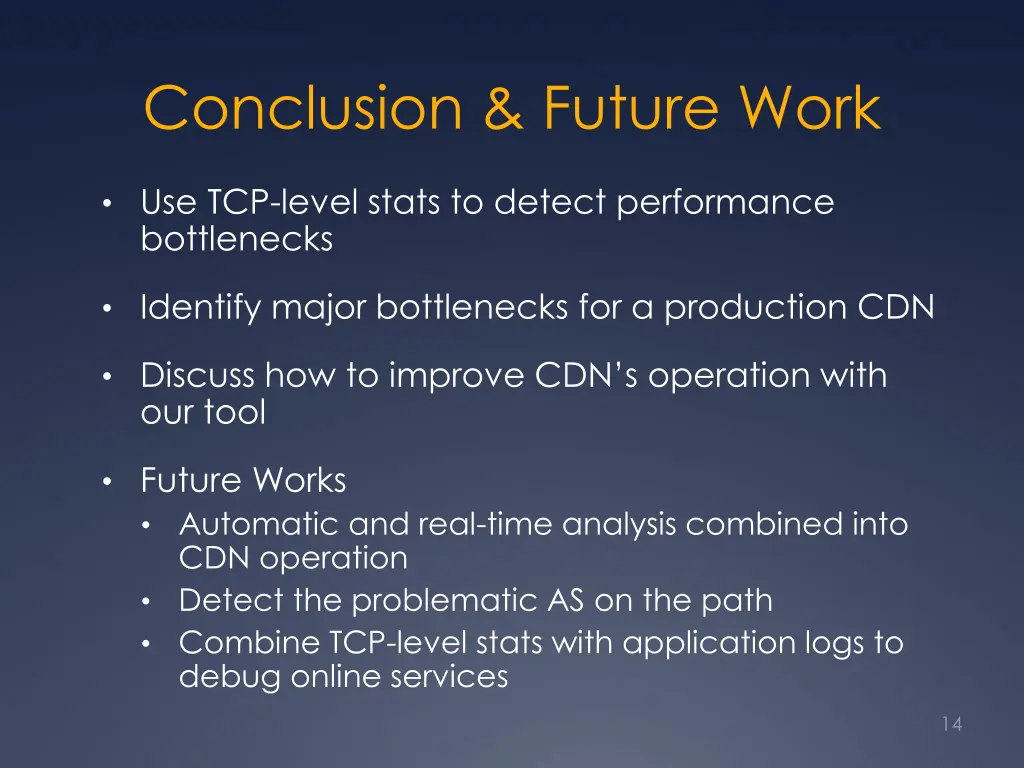 conclusion future work