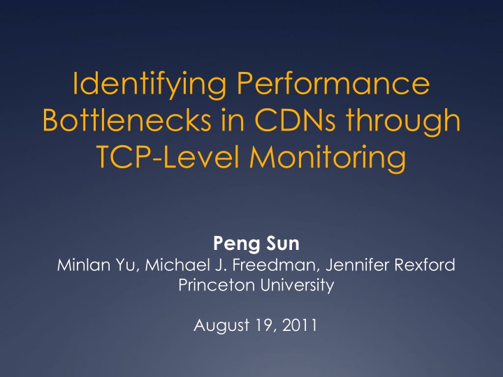 identifying performance bottlenecks in cdns