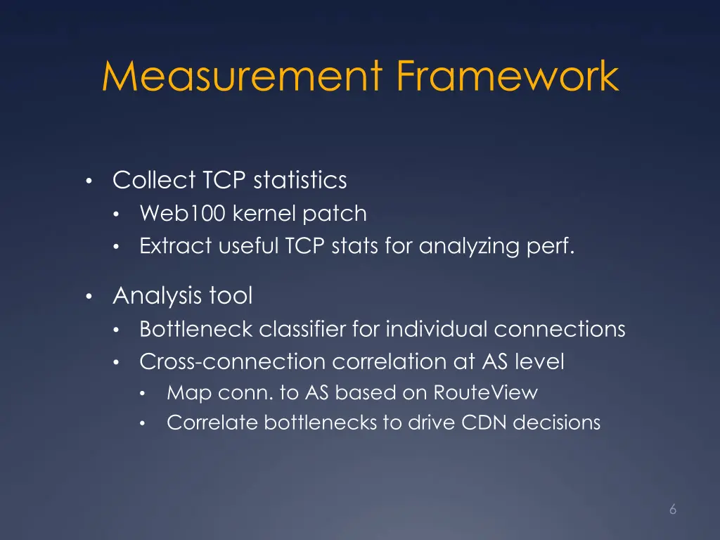 measurement framework
