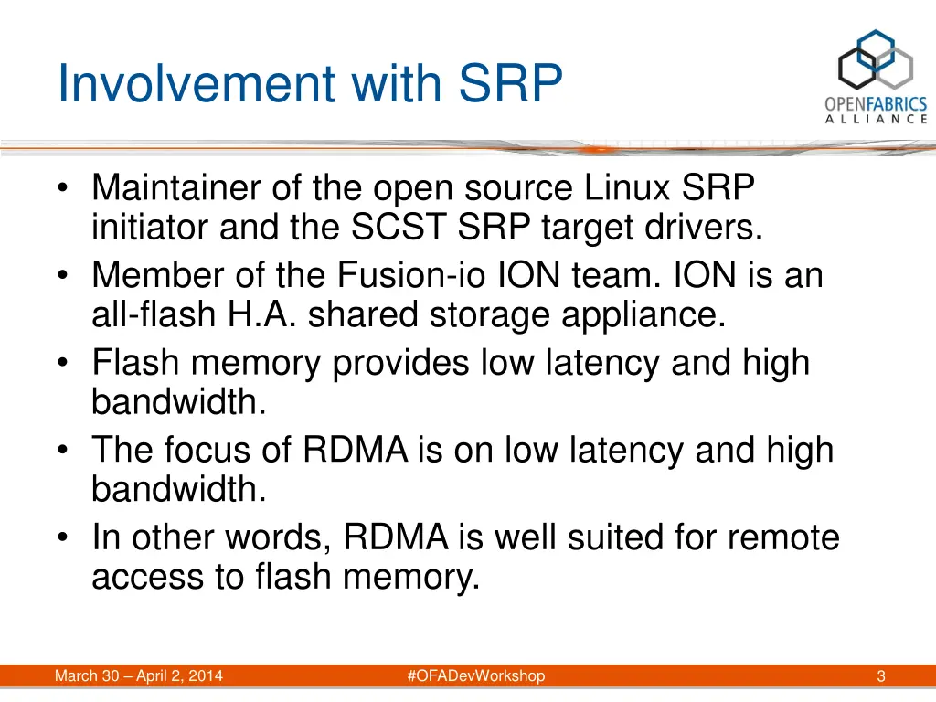 involvement with srp
