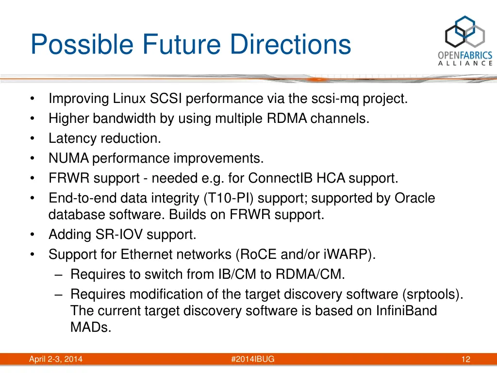 possible future directions