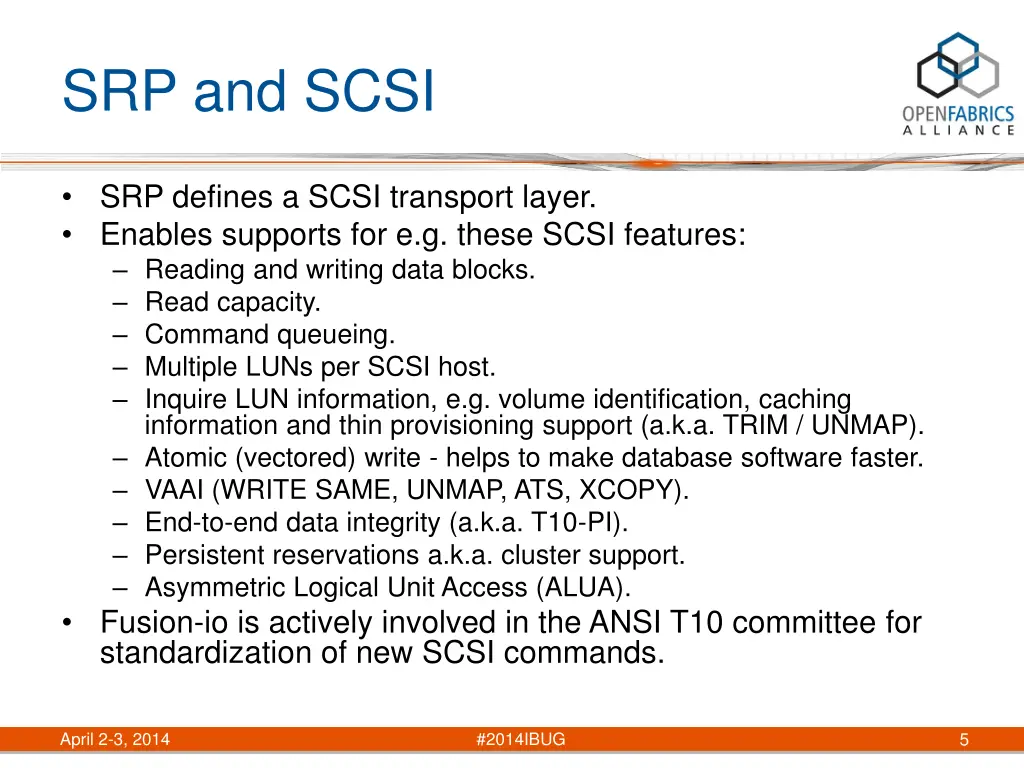 srp and scsi