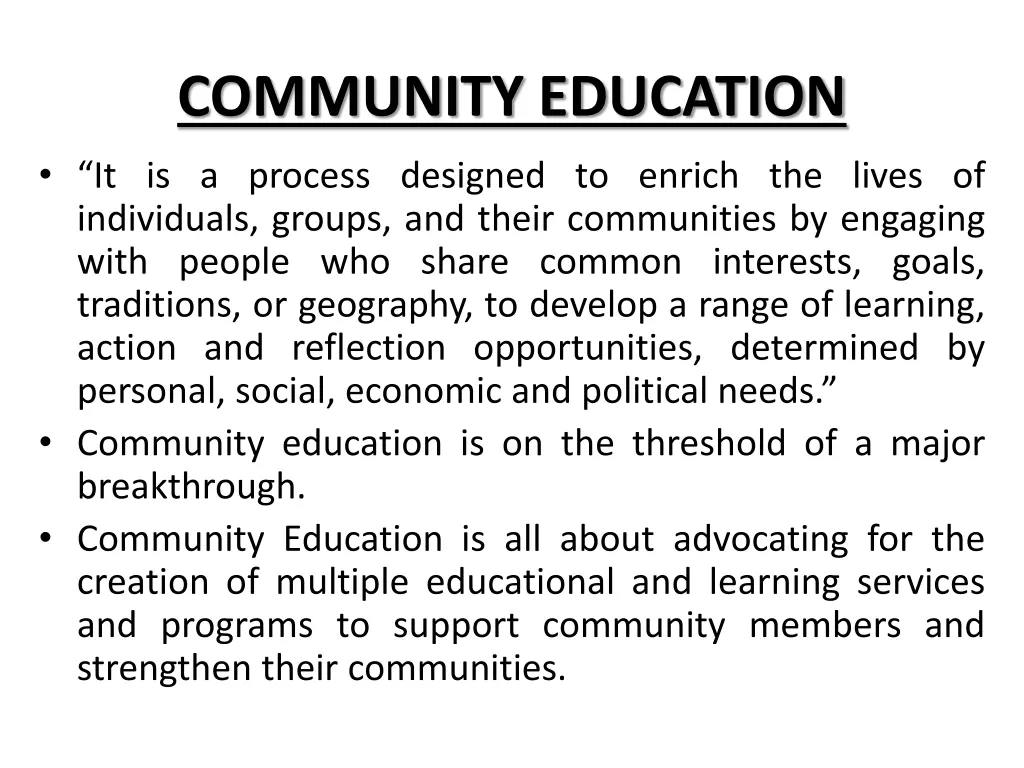 community education
