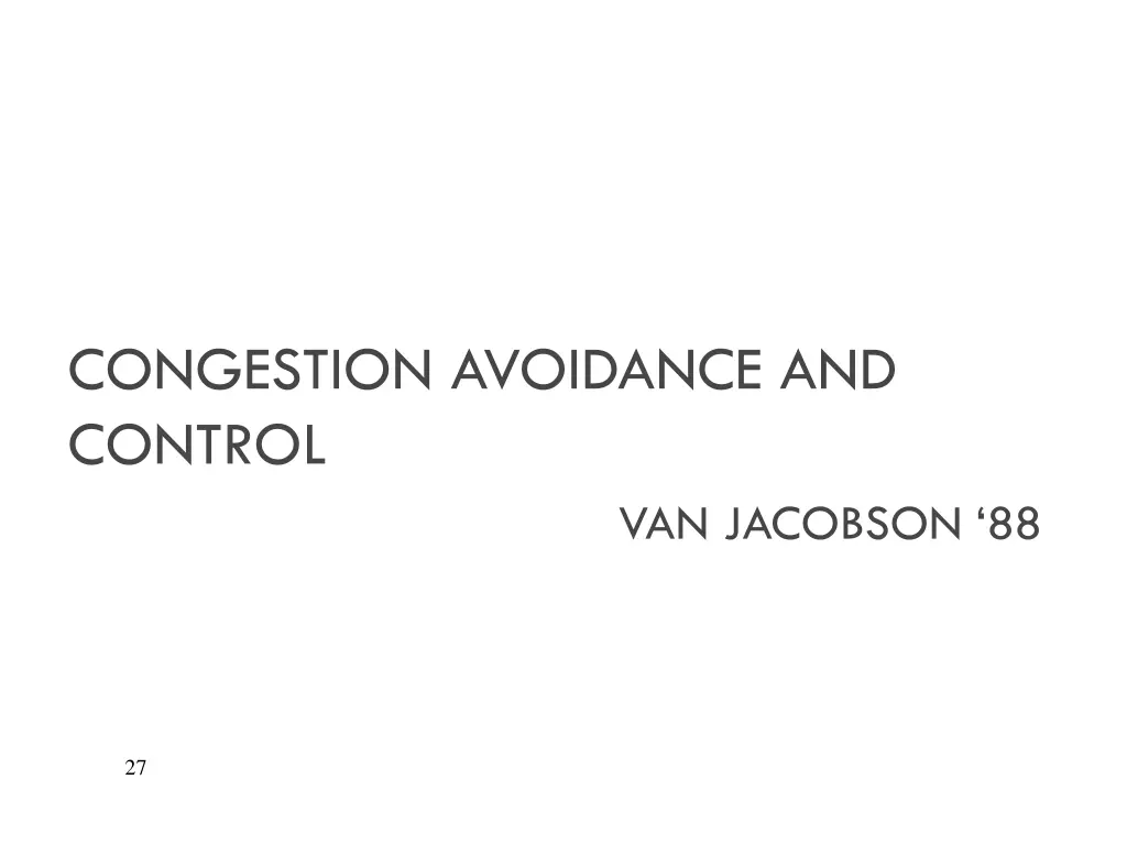 congestion avoidance and control