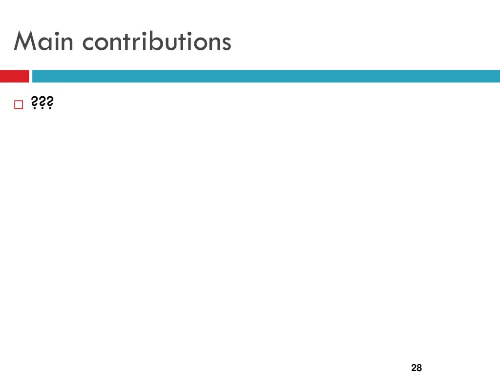 main contributions