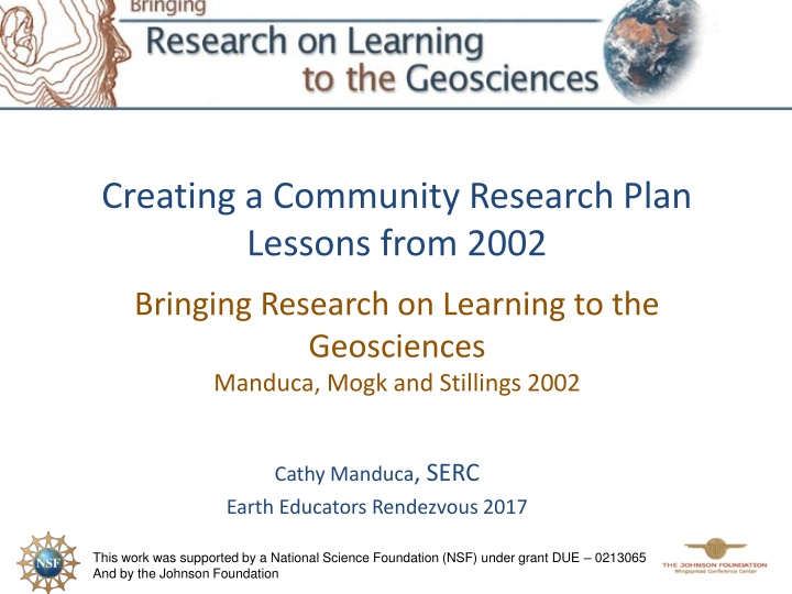 creating a community research plan lessons from