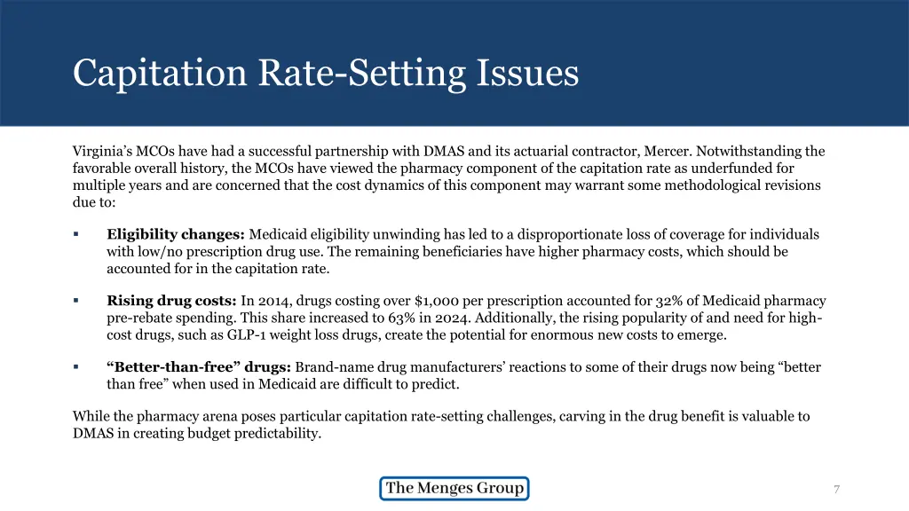capitation rate setting issues
