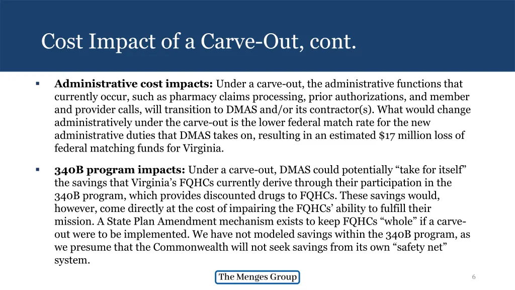 cost impact of a carve out cont 1