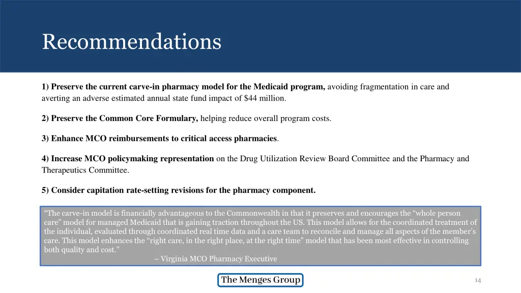 recommendations