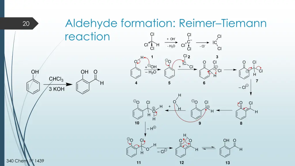 aldehyde formation reimer tiemann reaction