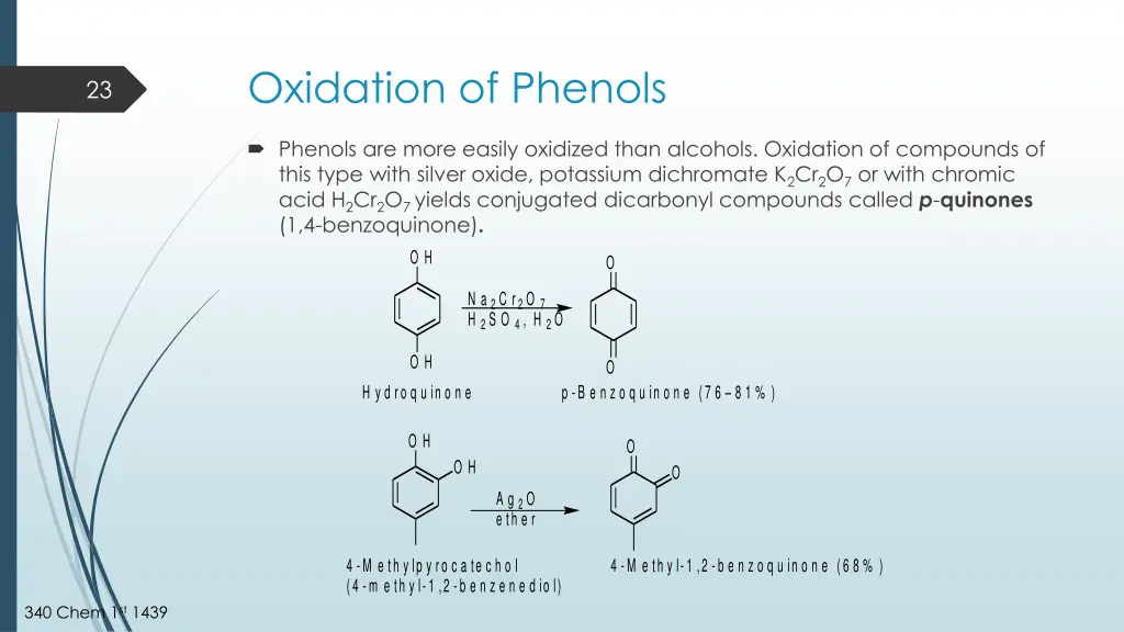 oxidation of phenols