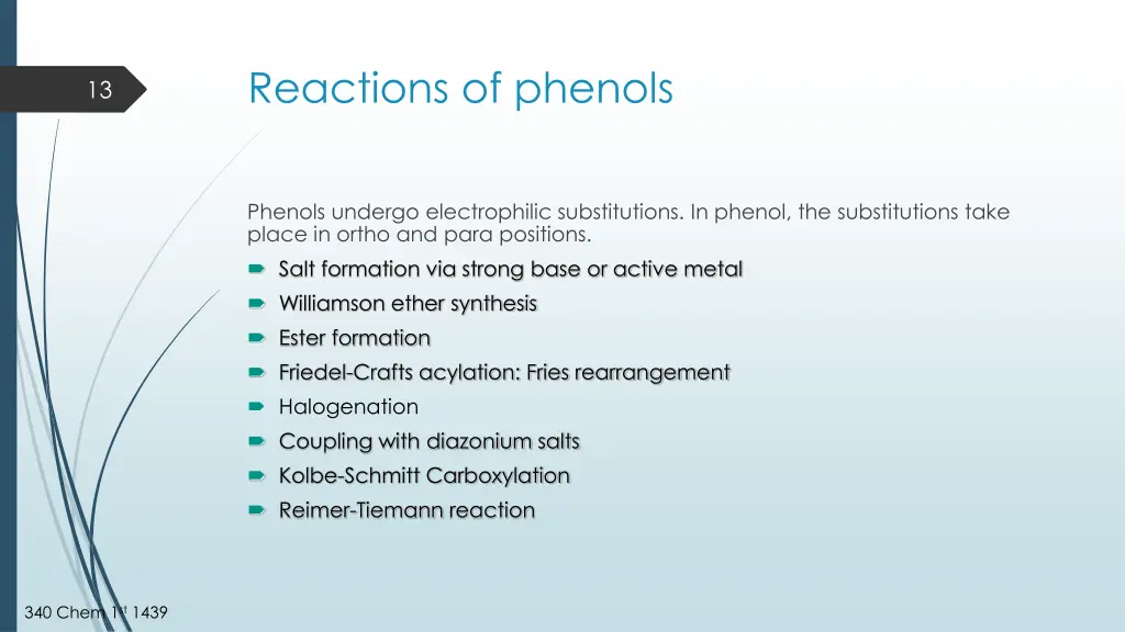 reactions of phenols