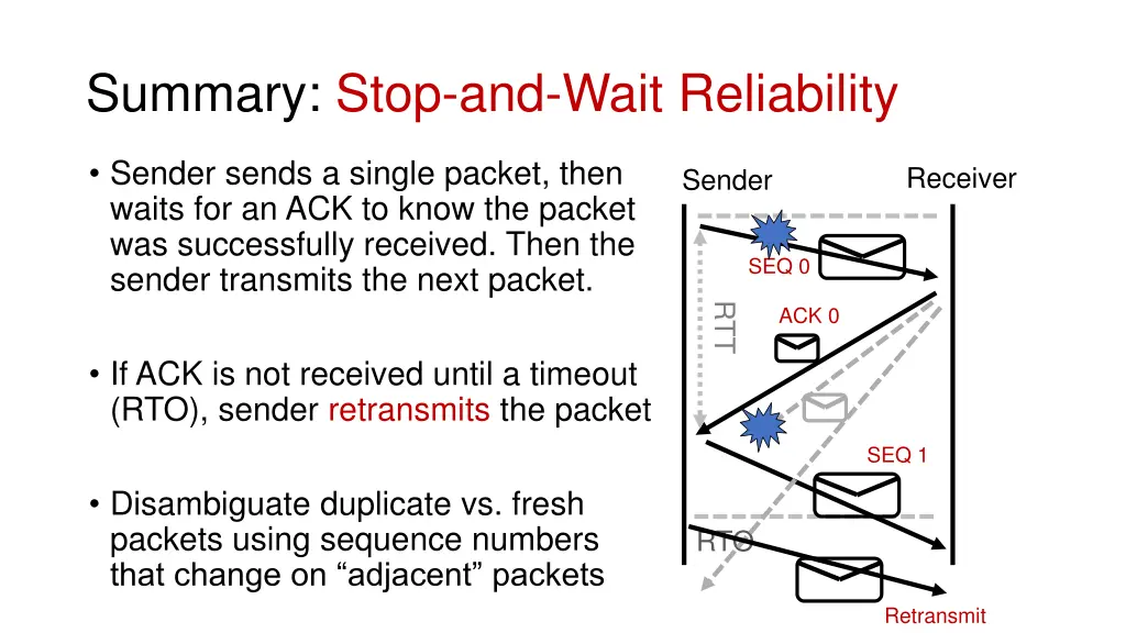 summary stop and wait reliability