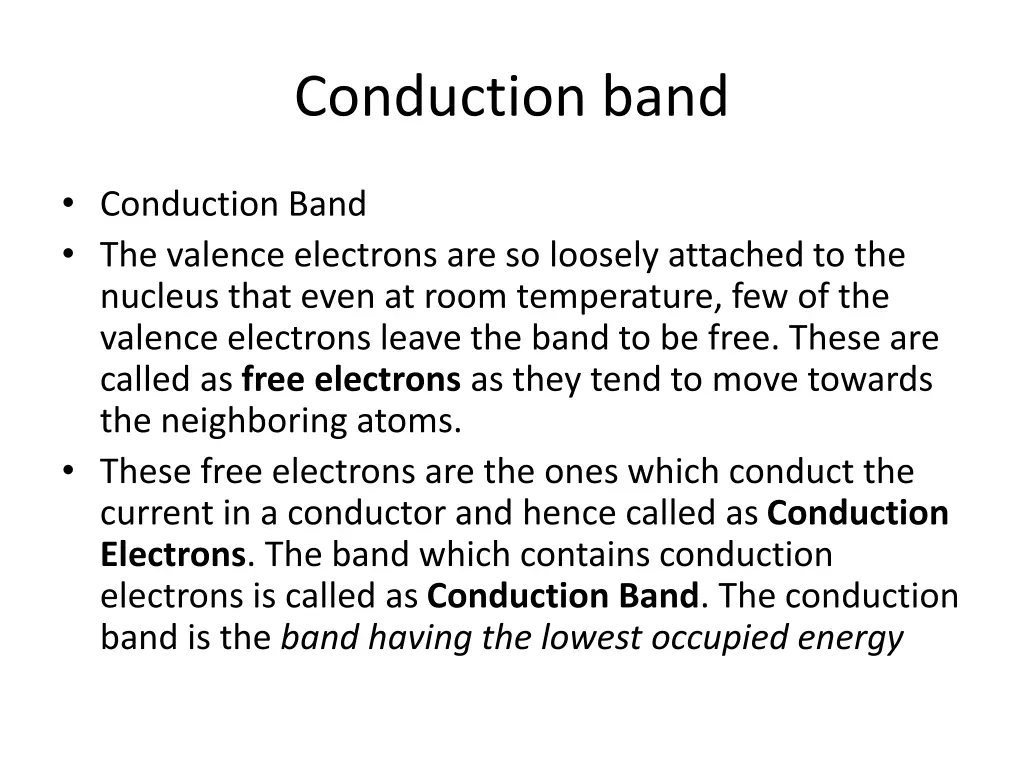 conduction band