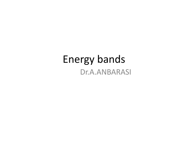 energy bands dr a anbarasi