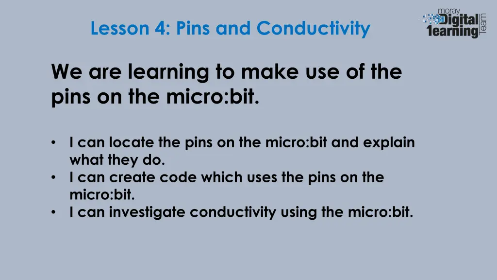lesson 4 pins and conductivity