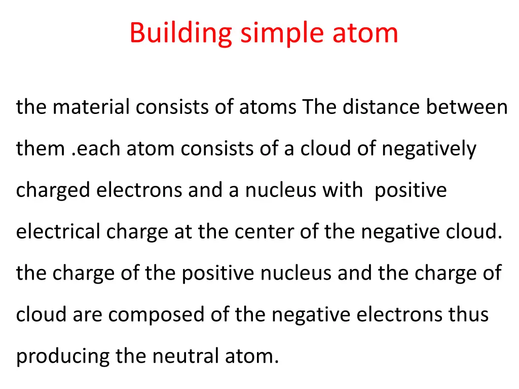 building simple atom