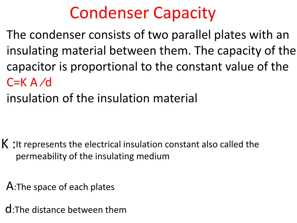 condenser capacity