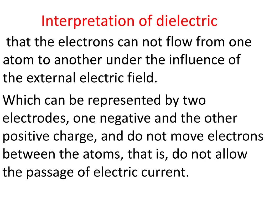 interpretation of dielectric