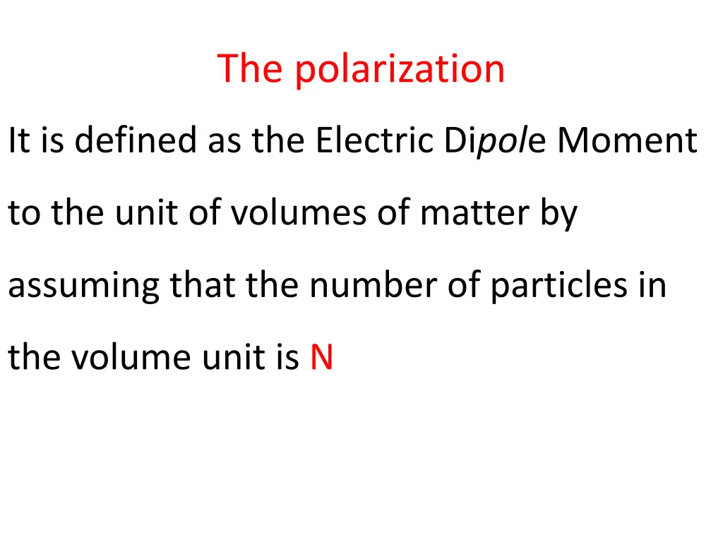 the polarization