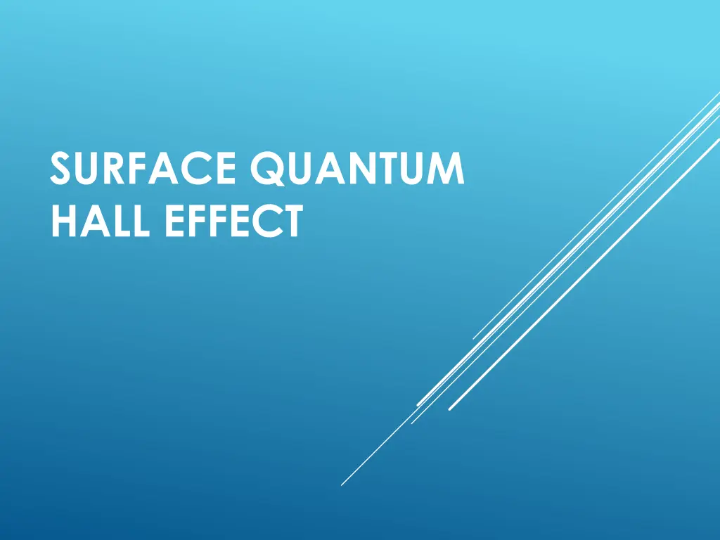 surface quantum hall effect