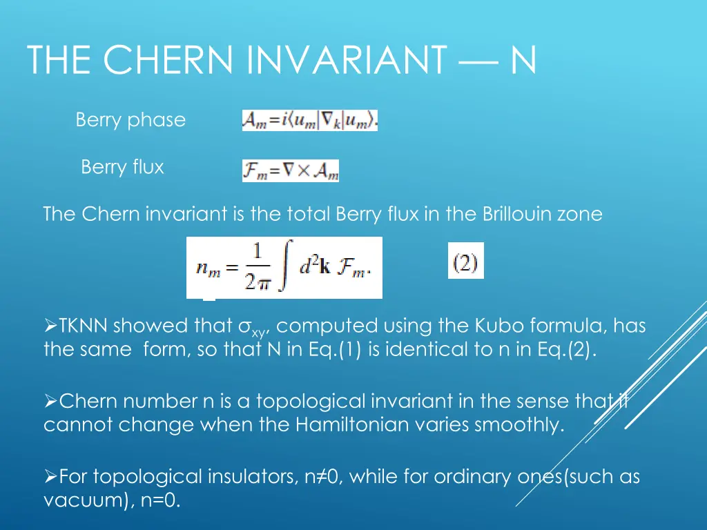 the chern invariant n