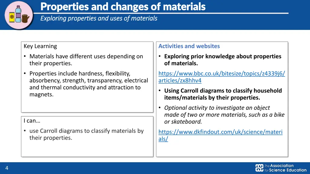 properties and changes of materials properties