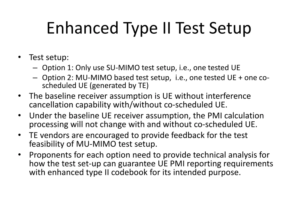 enhanced type ii test setup