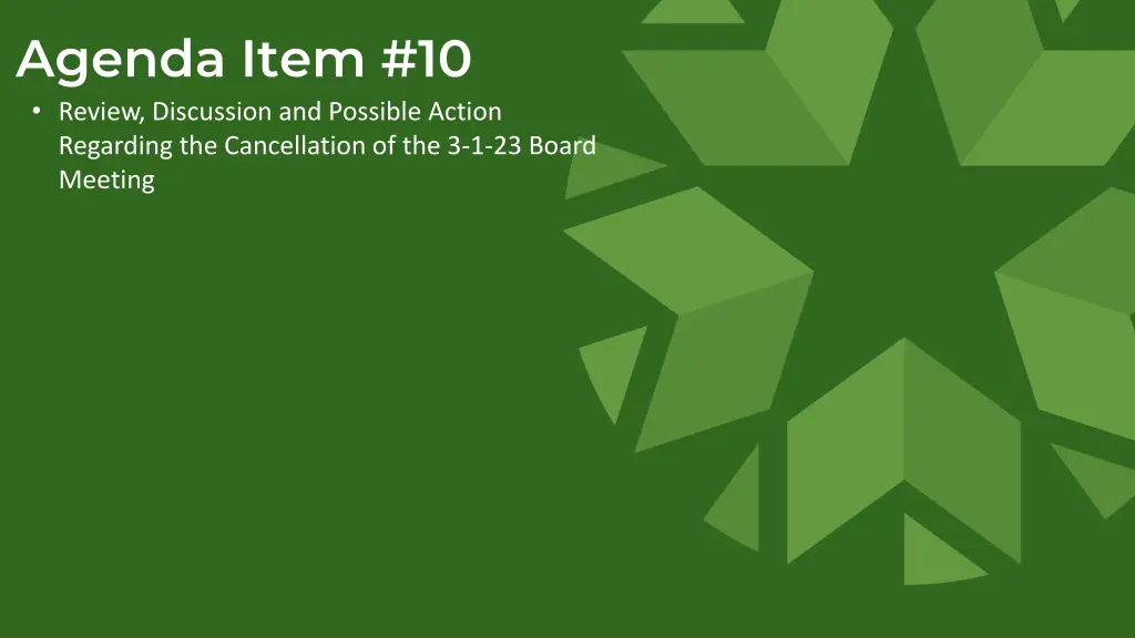 agenda item 10 review discussion and possible