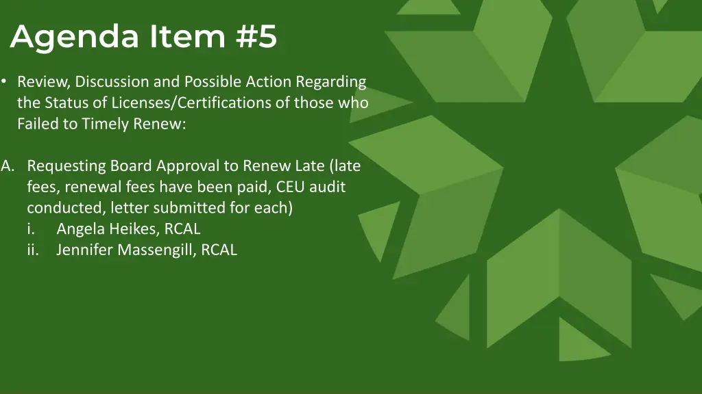 agenda item 5