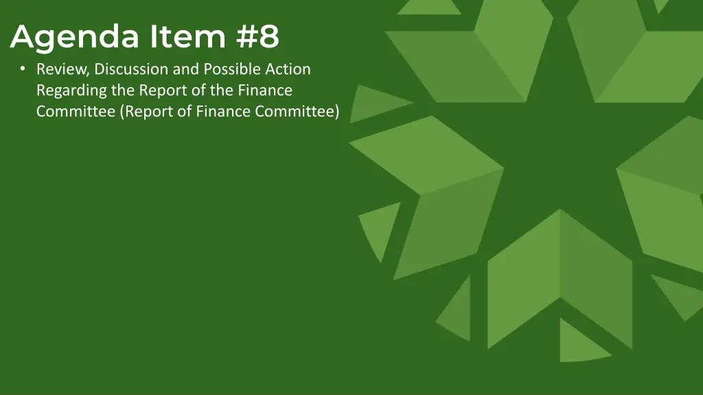 agenda item 8 review discussion and possible