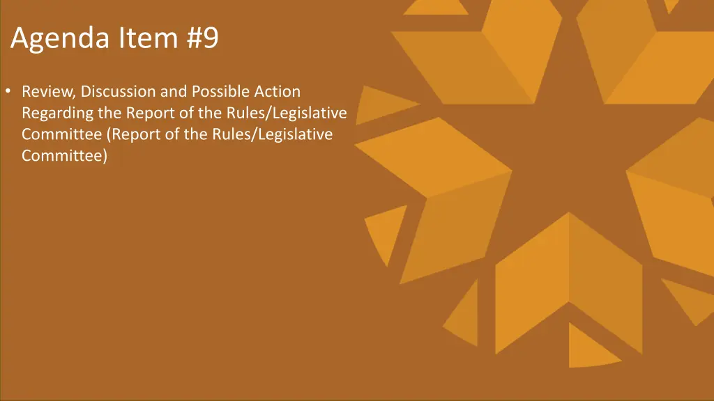agenda item 9