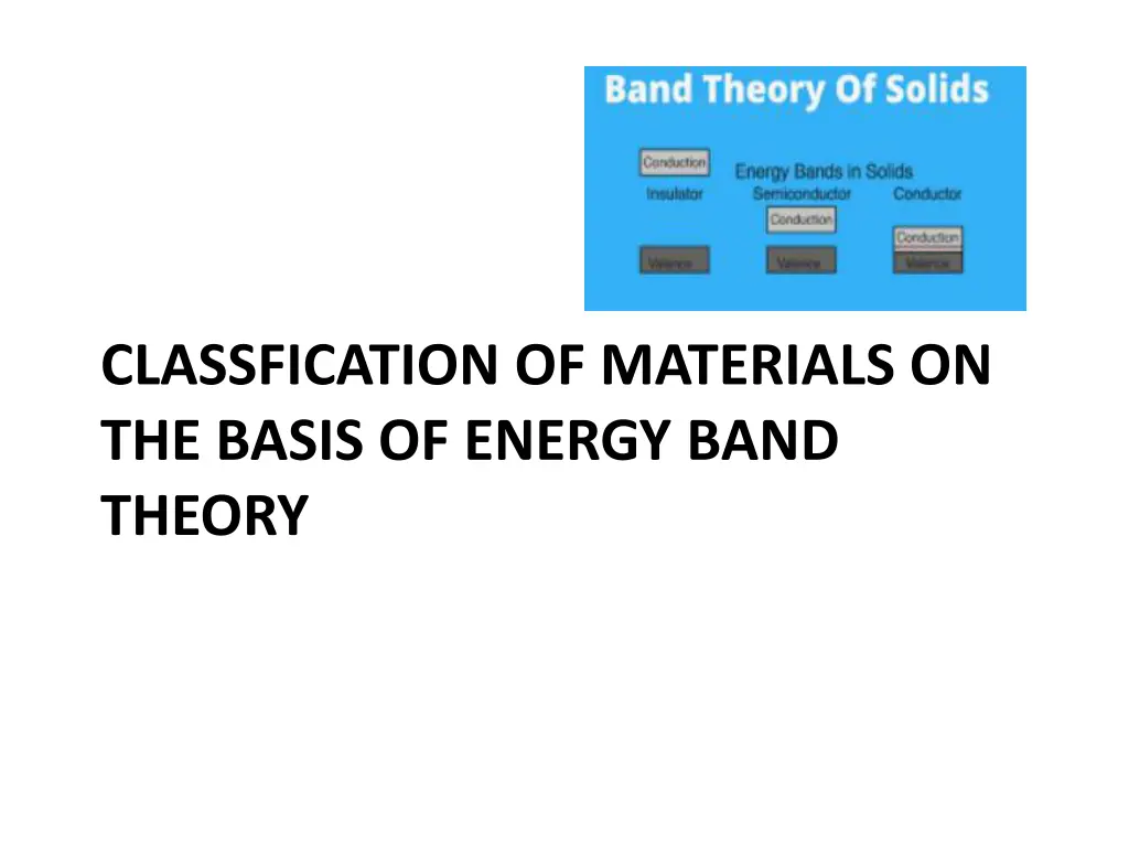 classfication of materials on the basis of energy