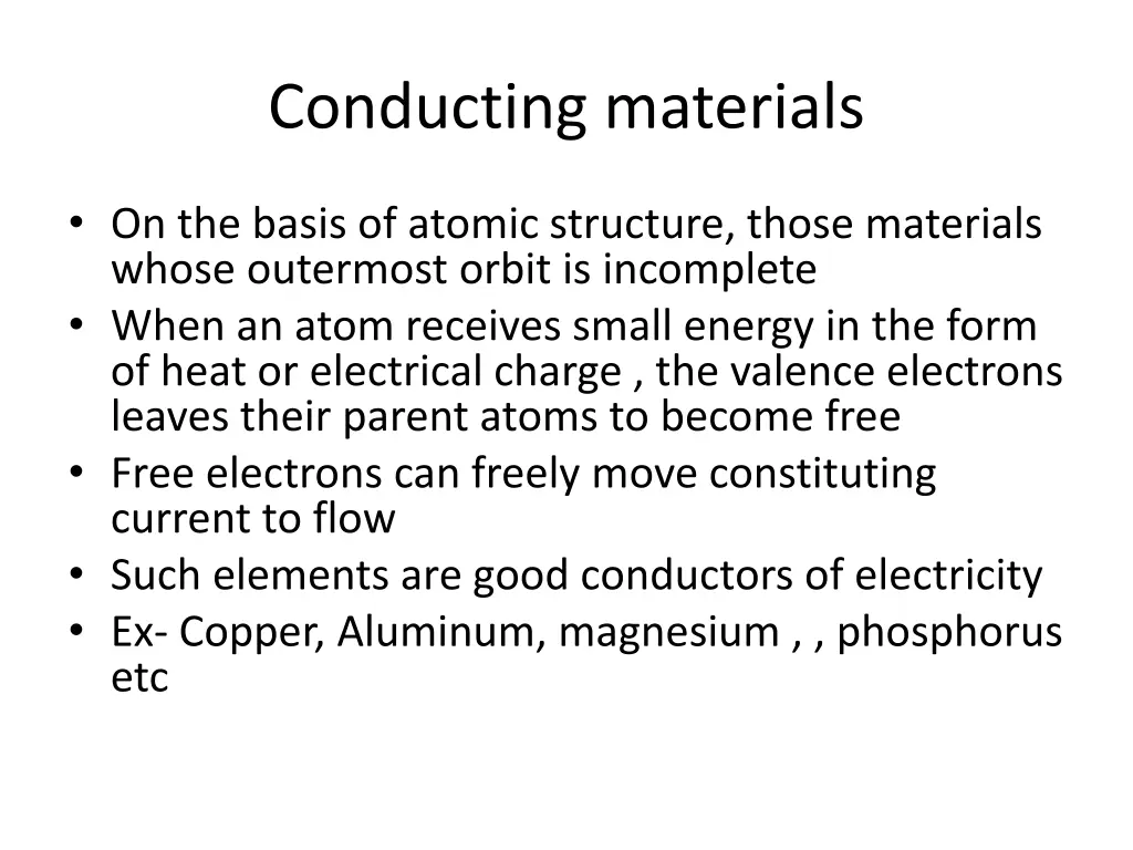 conducting materials
