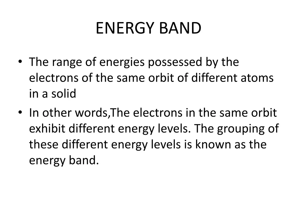 energy band