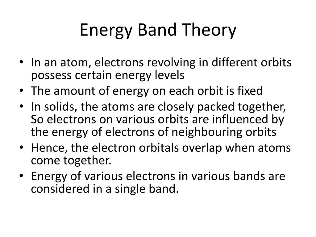 energy band theory