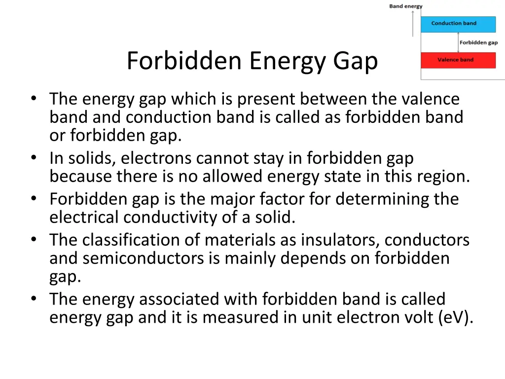 forbidden energy gap